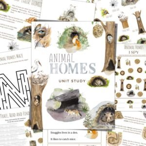 ANIMAL HOMES Unit Study, Nature Study, Science, Handwriting, Homeschool Printable, Montessori, INSTANT Download