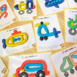 Play Doh Mats, Transportation Visual Cards, Printable Play Dough, Montessori Play Doh Activity, Preschool Fine Motor Skills.