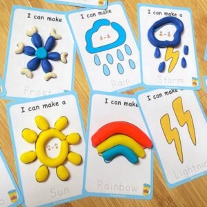 Weather Play Doh Mats, Printable Play Dough, Montessori Play Doh Activity, Preschool Fine Motor Skills, Homeschool Curriculum.