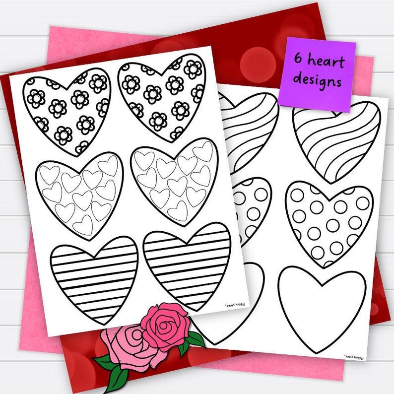 Valentine's Heart Wreath Kids Printable Craft Template, Valentines Craft, Acrostic Poem, Homeschool, Teachers Resources, Instant PDFDownload - Image 3