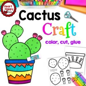 Cactus Craft, Printable Kids Template, Desert Craft, Summer, Homeschool, Teachers Resources, Instant Download, PDFDownload