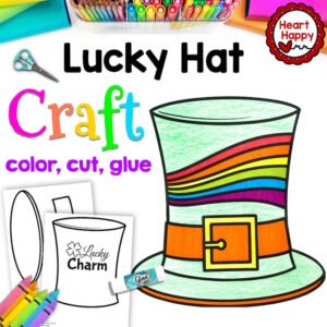 St Patricks Day Kids Printable Craft Template, Hat Craft, Homeschool, Teachers Resources, Instant PDFDownload