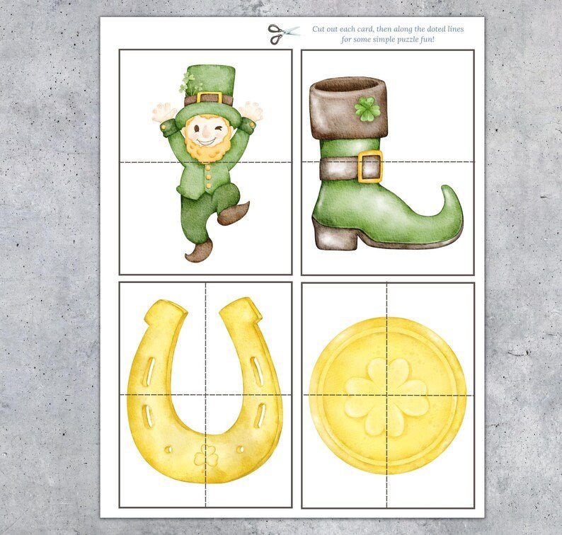 Saint Patrick's Day Matching Cards, Symmetry Puzzle, Toddler Preschool Activity, Instant Download - Image 3