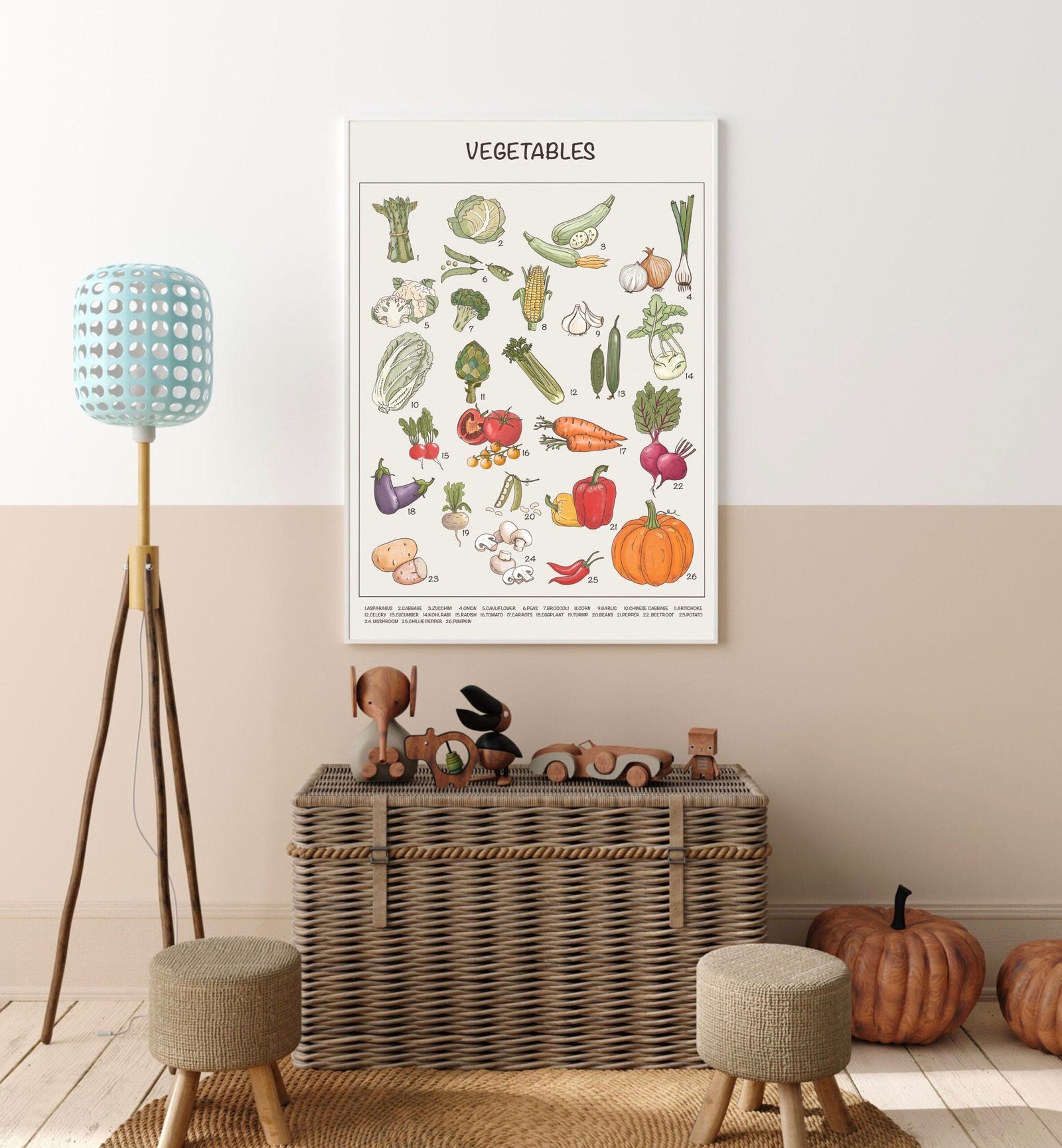 Vegetable Poster Preschool Downloadable Prints, Printable Educational Prints, Homeschool Montessori Materials KItchen Wall Art - Image 2