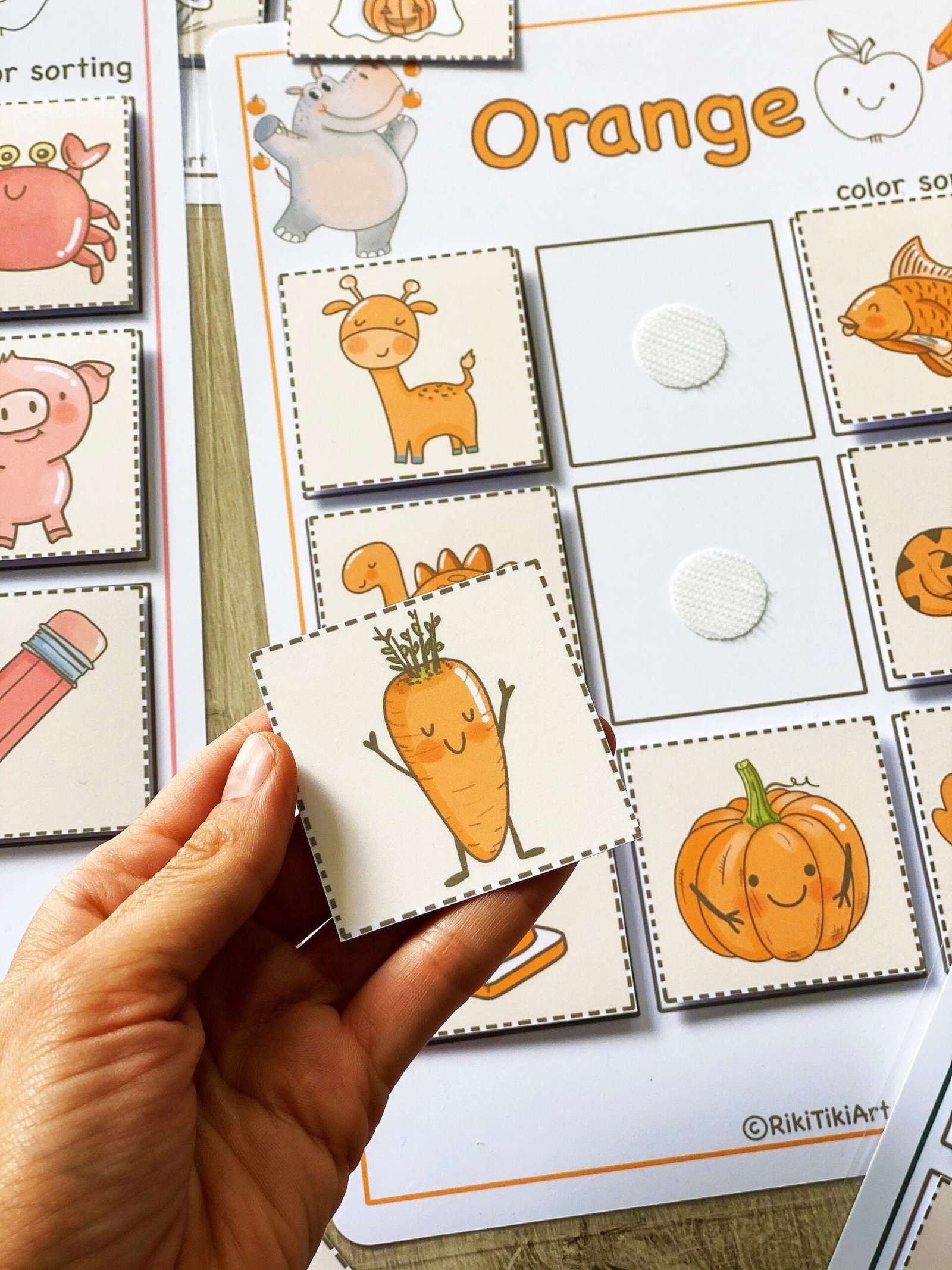 Color Sorting Matching Game, Toddler Busy Book Printable Montessori Materials Kindergarten, Homeschool Preschool curriculum - Image 5