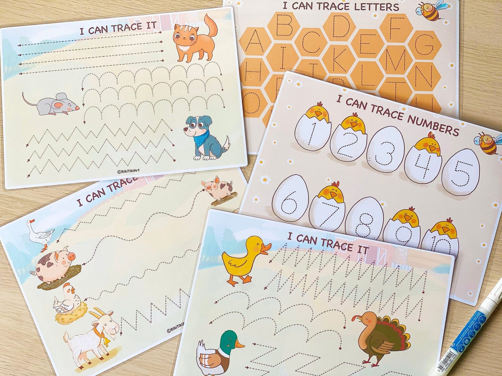 Tracing Worksheets Toddler Handwriting Practice Sheets Kindergarten Pre-K Homeschool Resources Toddler Activities Busy Book Pages - Image 3