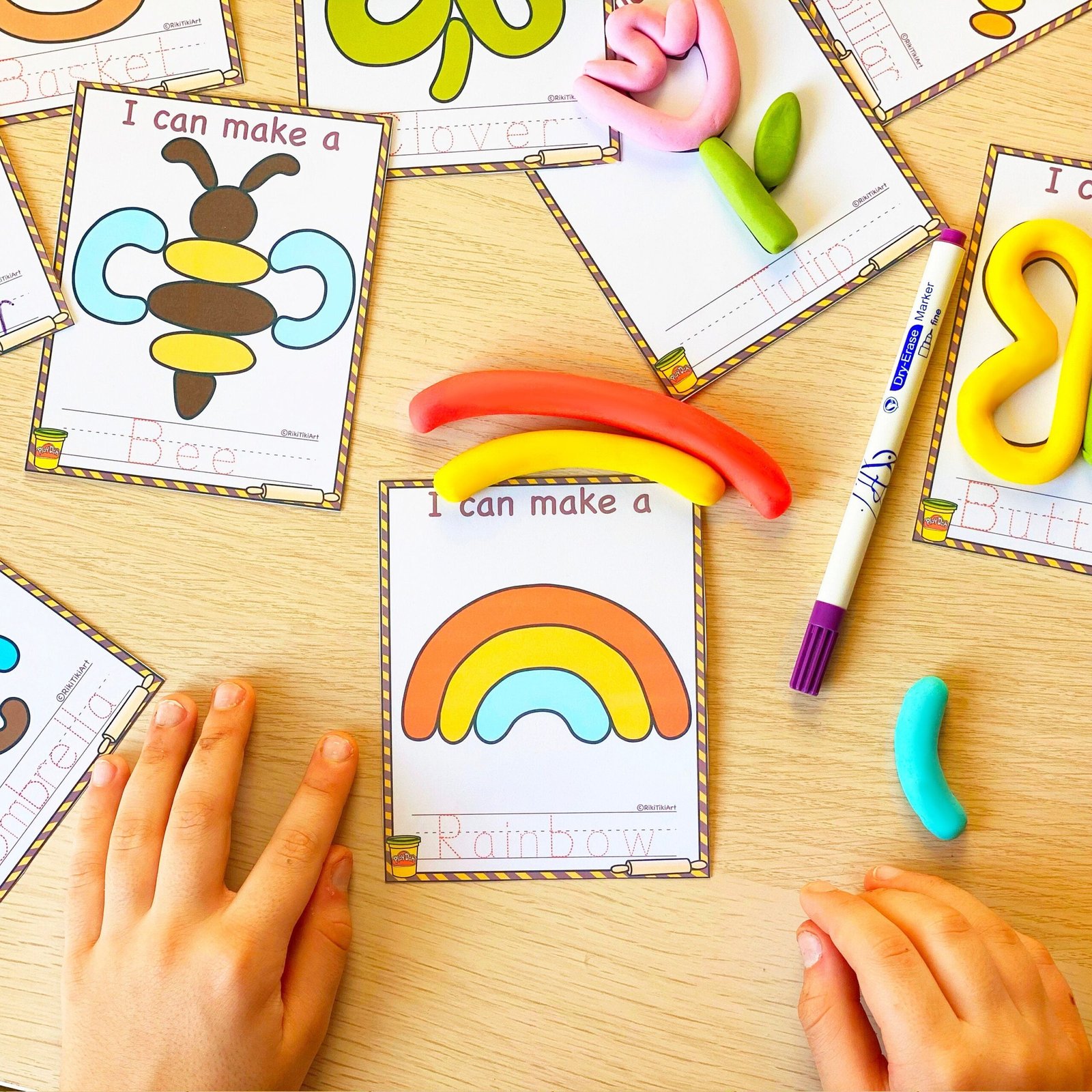 Printable Play Dough Mats Montessori Spring Printables Play Doh Preschool Activities Fine Motor Skills Gift for Toddler - Image 4