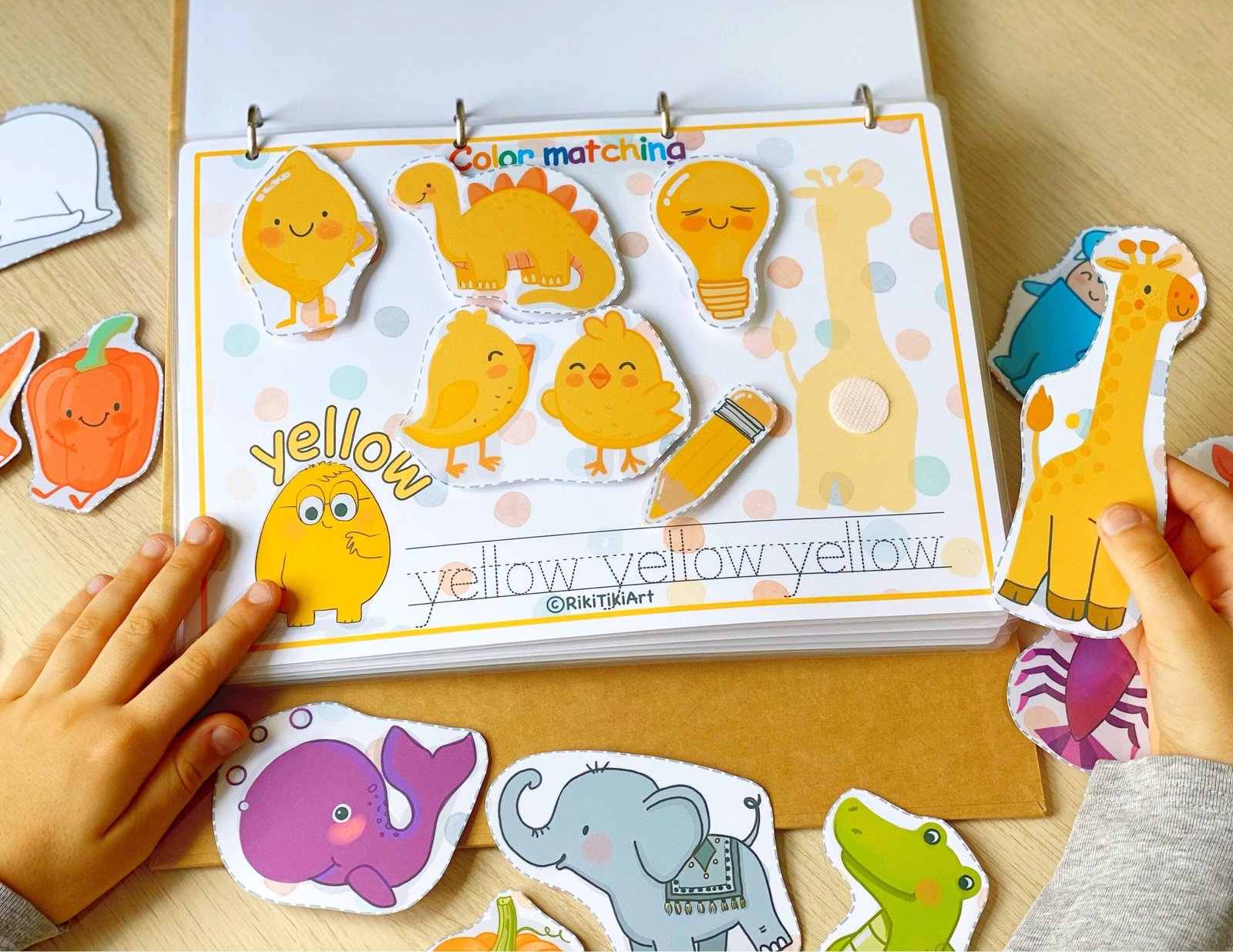 Color Sorting Activity Personalized Preschool Busy Book Printable Montessori Toddler Quiet Book Homeschool Learning Binder for Kids - Image 4