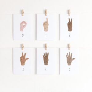 ASL Numbers Flash Cards: Boho Montessori Printables (Digital Download)