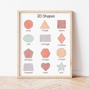 2D Shapes Poster, Montessori Classroom Decor (Digital Download)