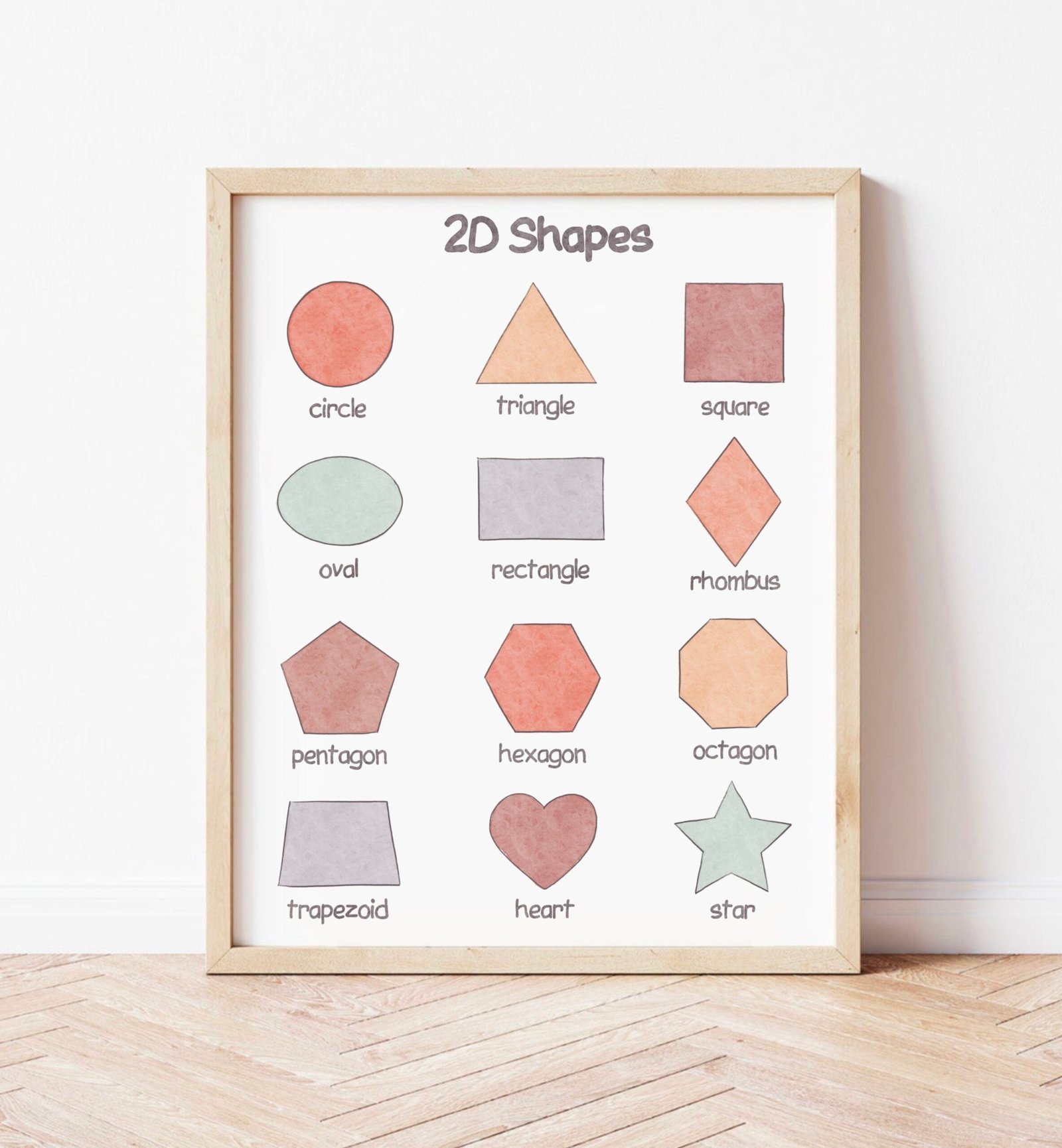 2D Shapes Poster, Montessori Classroom Decor (Digital Download)