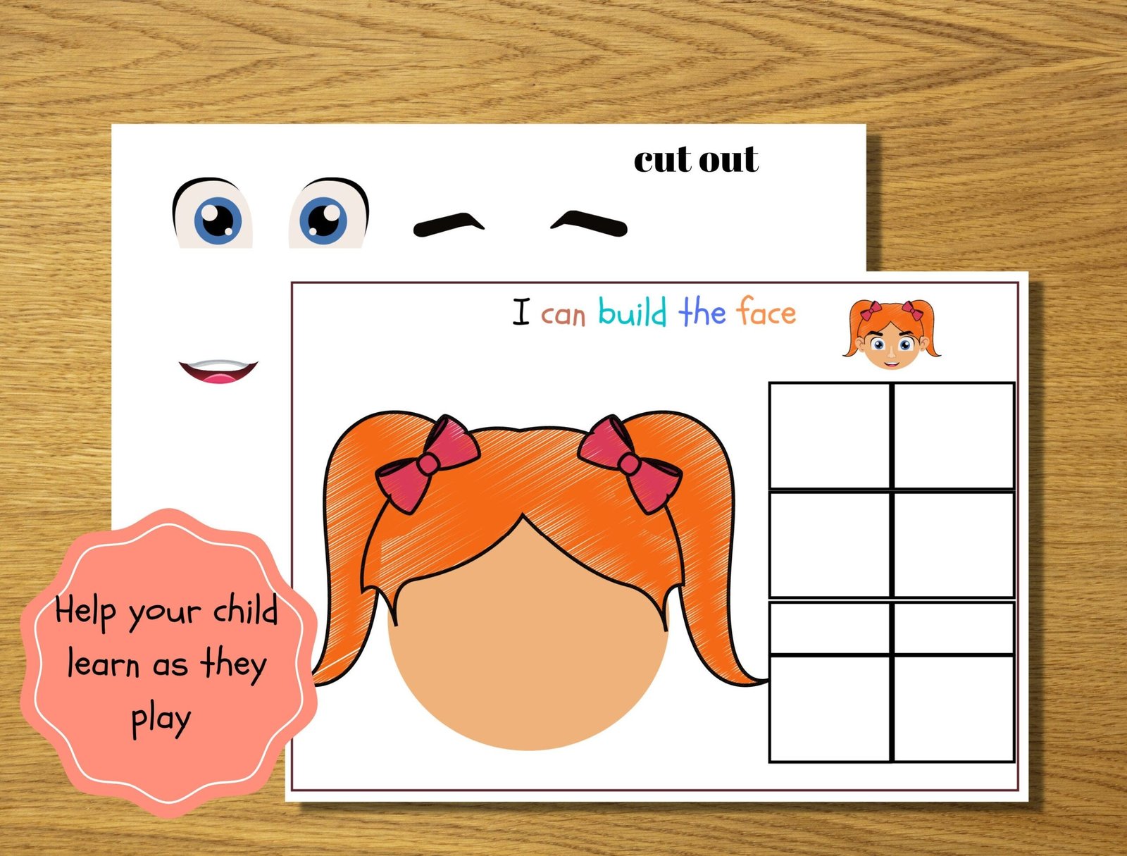 Toddler busy book activity, Preschool curriculum, Parts of the face matching, Body parts, Montessori activities,Preschool Worksheets Toddler - Image 5
