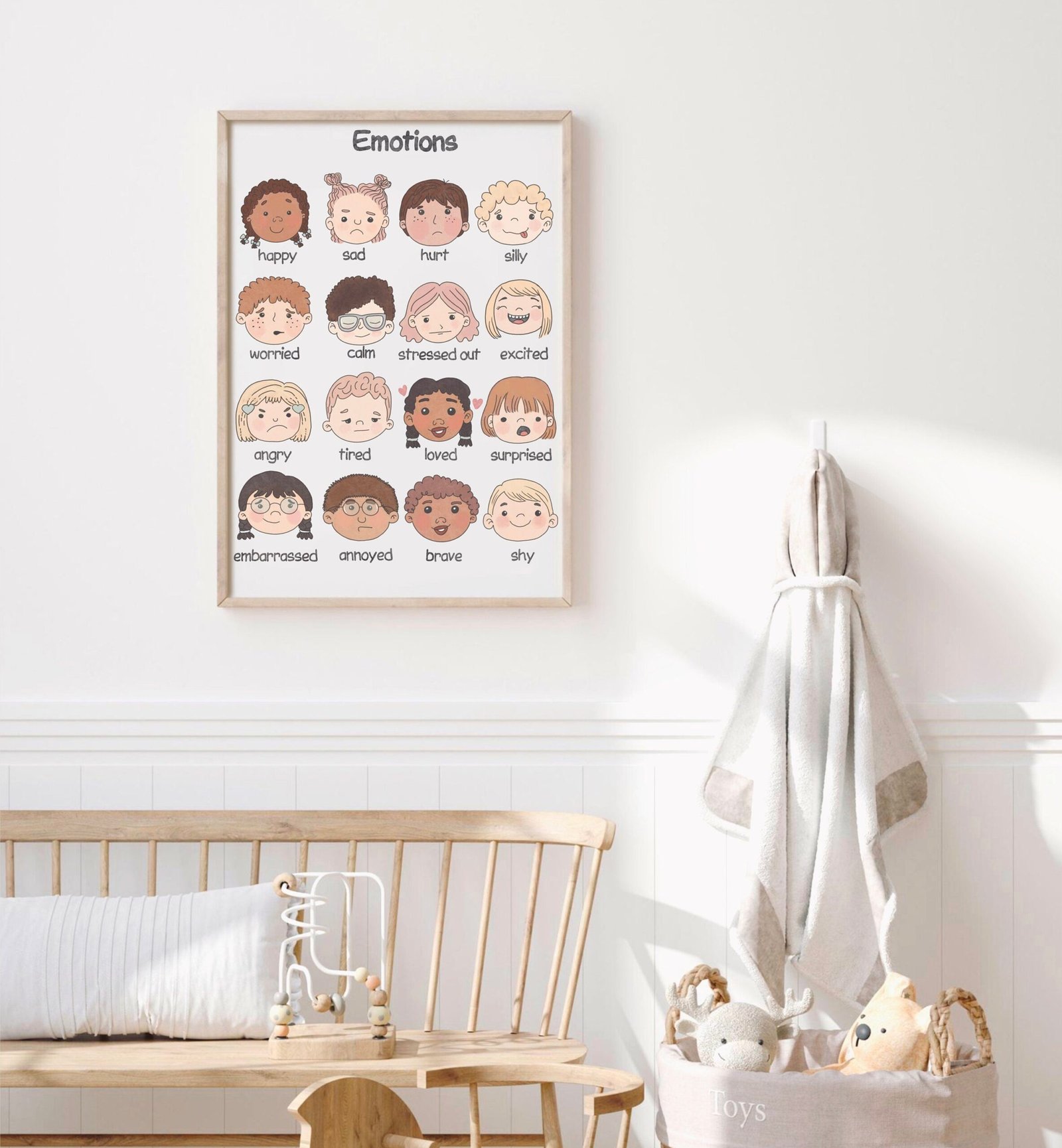 Toddlers Feelings Chart Educational Emotions Poster for Kids Pre-K Classroom Decor Montessori Nursery Wall Art Homeschool Feelings Poster - Image 2