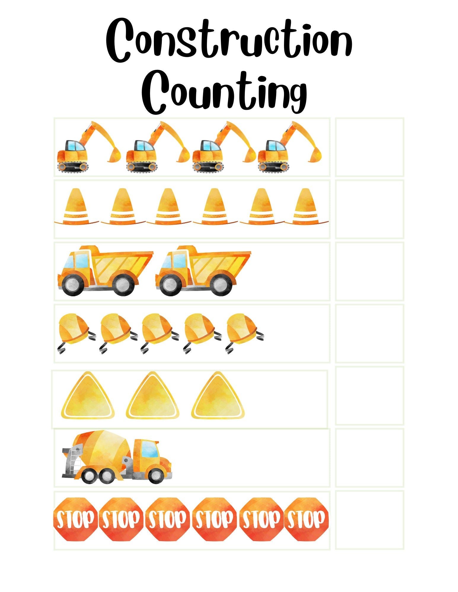 Construction Preschool Packet, Preschool Worksheets, Preschool Printable, Kindergarten, Homeschool, Toddler Printable, Educational Printable - Image 3