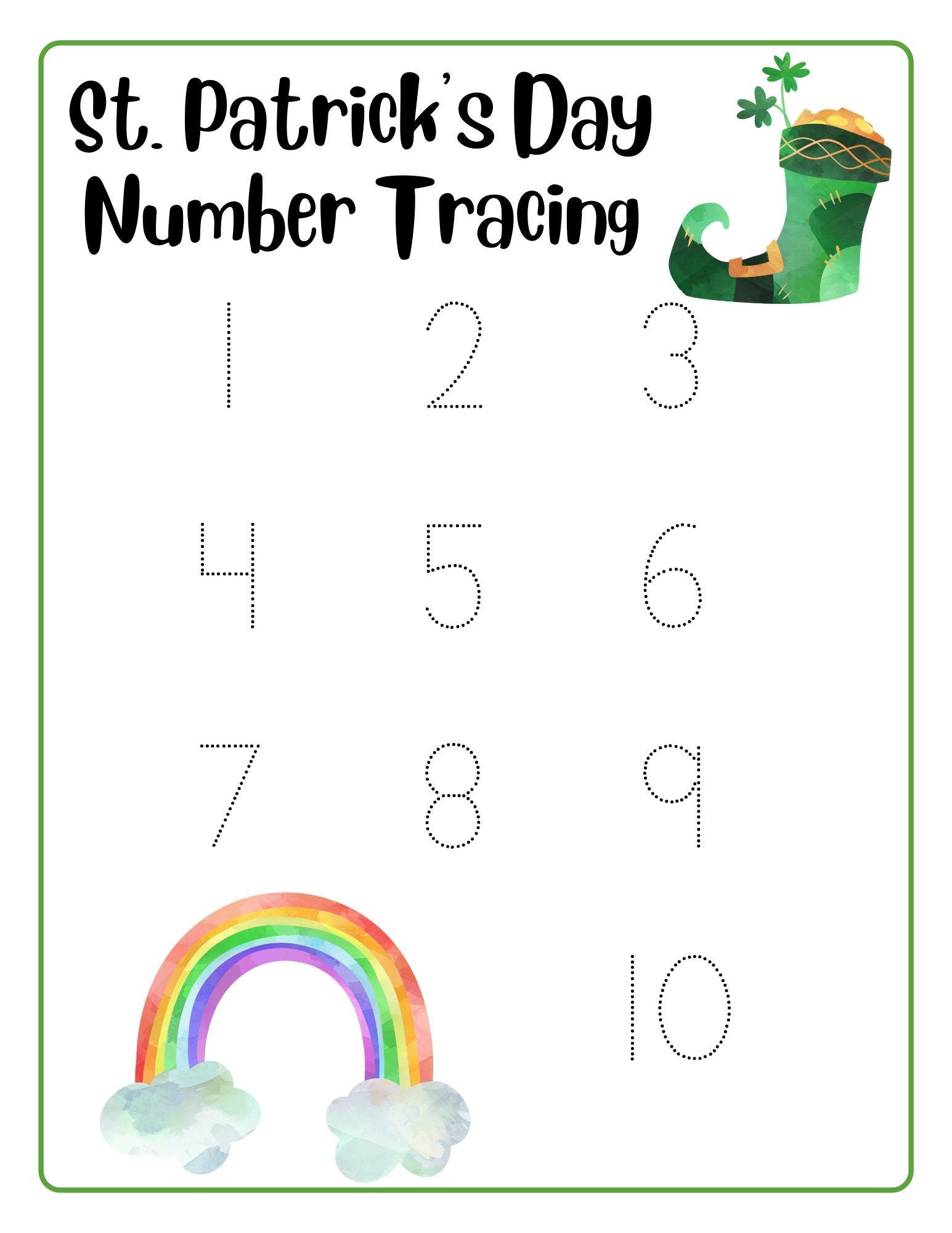 St. Patrick's Day Preschool Packet, Preschool Worksheets, Preschool Printable, Homeschool, Toddler Printable, St Patrick's Day Worksheet - Image 4