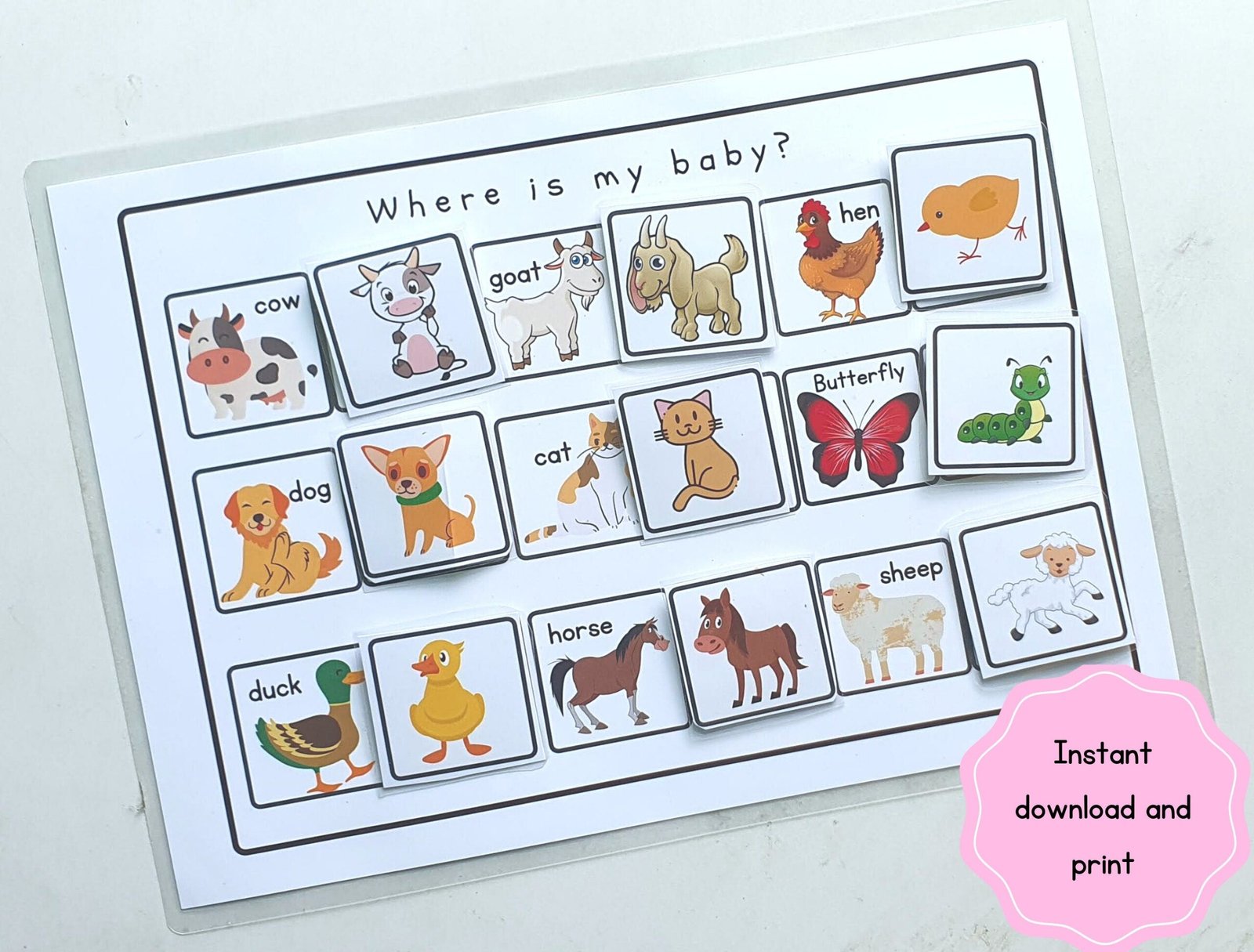 Busy binder activity,preschool learning,Homeschool,Toddler educational activity,Busy Book Ideas,2 year old,file folder game - Image 3