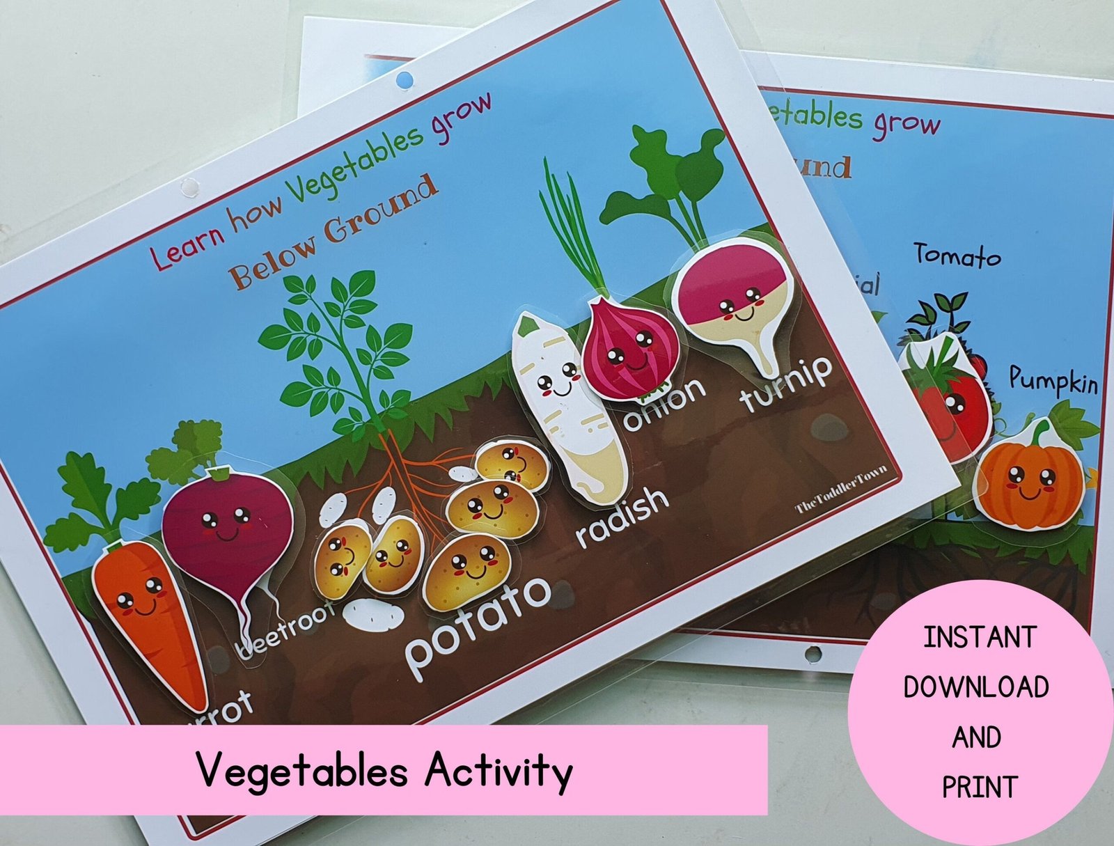 Toddler Busy Book activity, Busy Binder, Preschool curriculum, Plants activity, where do vegetables grow, preschool spring activity - Image 2