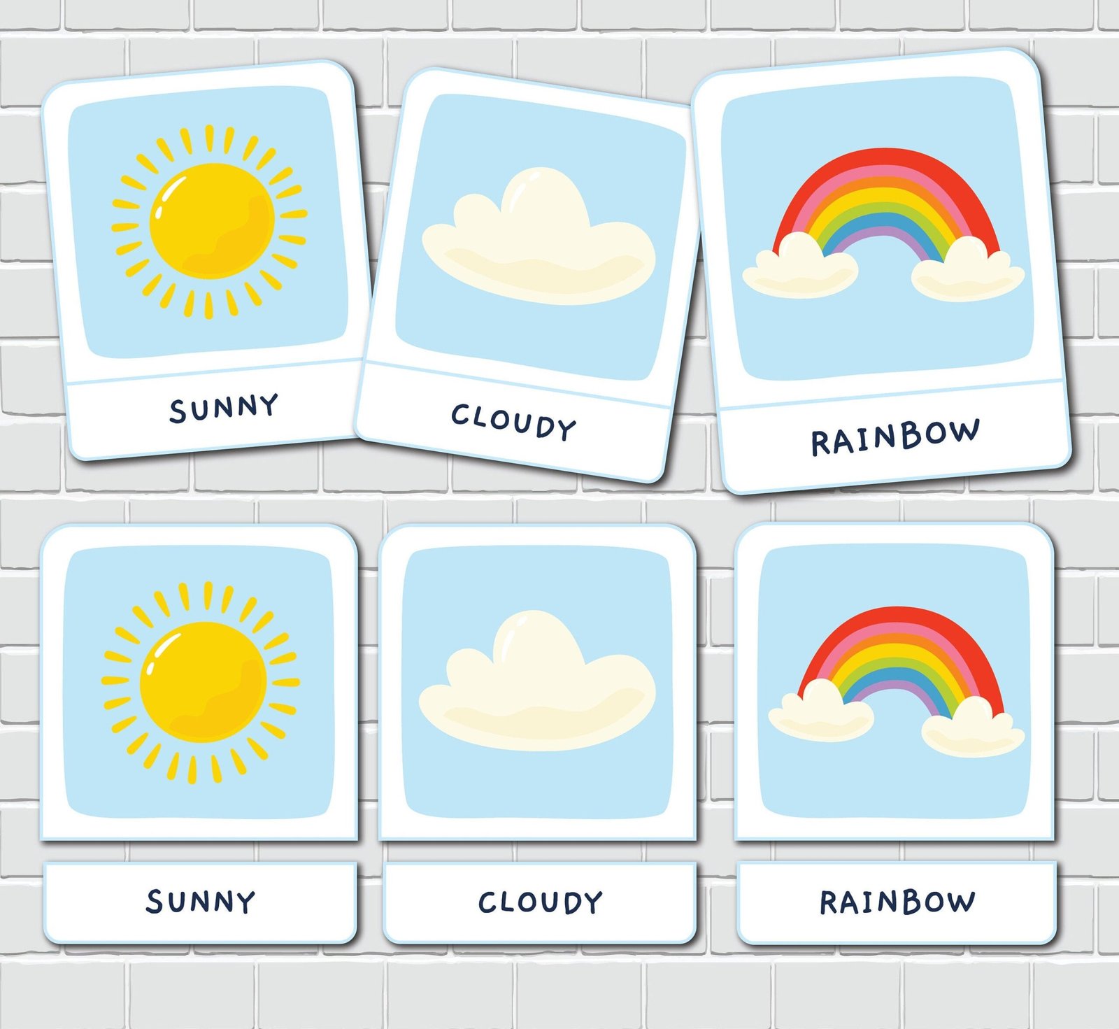 Weather Flash Cards Toddler Printable Activity Montessori Flashcards Preschool Learning - Image 3