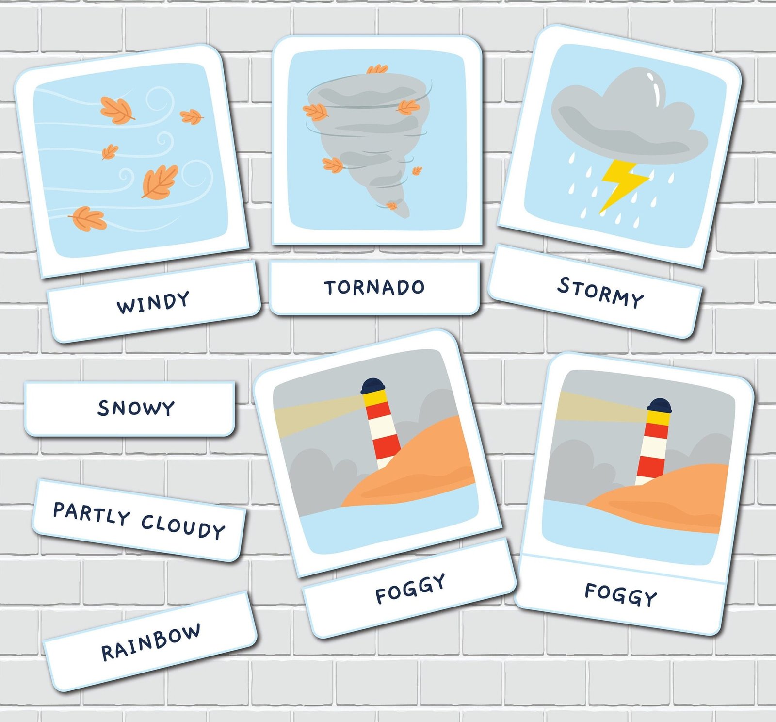 Weather Flash Cards Toddler Printable Activity Montessori Flashcards Preschool Learning - Image 4