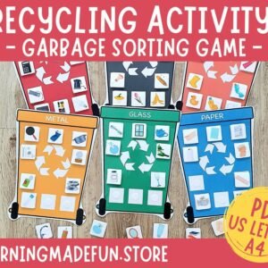 Recycling Sorting Game: Earth Day Activity (PDF Printable)