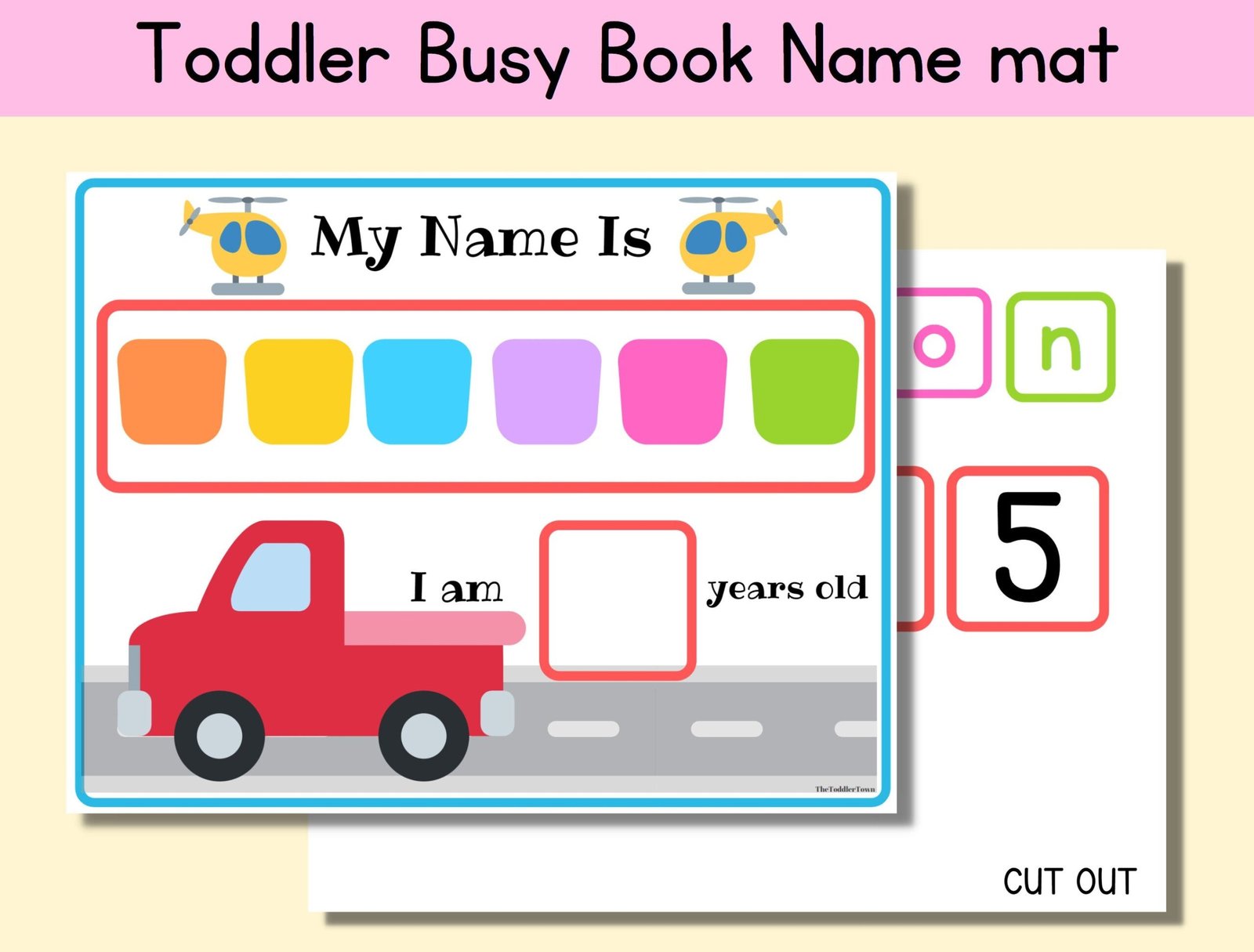 Toddler Busy Book Name Mat, Learn to Spell Name for preschooler,Custom Name Builder,I Can Spell My Name Puzzle,learning binder - Image 2