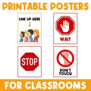 Classroom Poster Signs | Decor | Visual | Printable Signs | Kindergarten | Poster | Label | Classroom Signs | Activity Signs | Directions