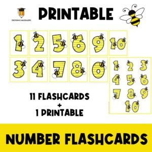 Bees Flashcards | Bees Activities | Counting | Printable | Spring Words | Math | Preschool Busy Book | Toddler | Homeschool | Summer