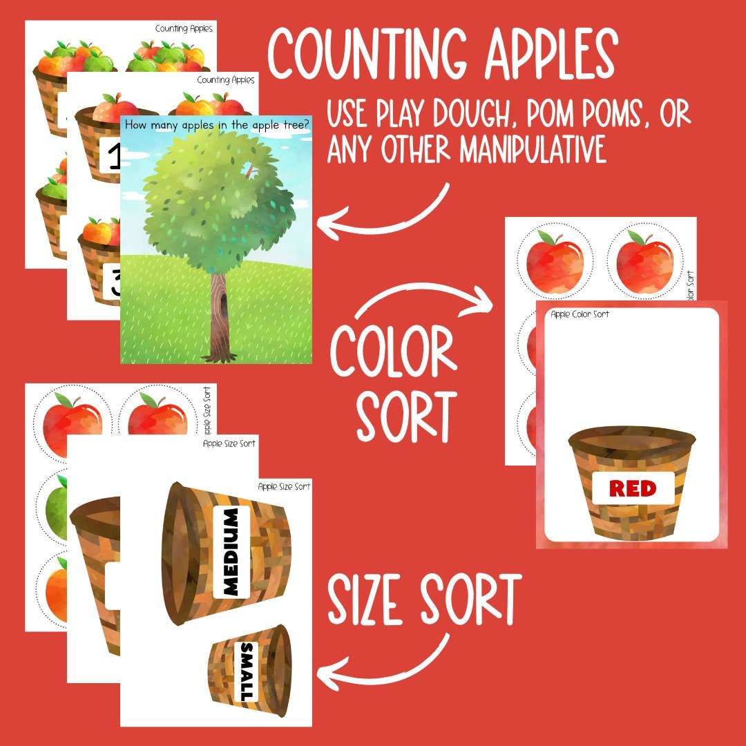 Apple Unit Study, Preschool Curriculum, Preschool Printable, Preschool Learning, Preschool Education, Montessori Materials, Homeschool - Image 3