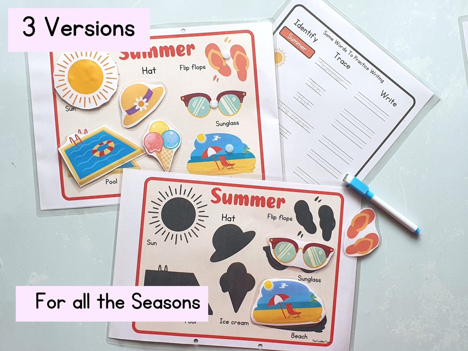 Toddler busy book,Seasons Matching, Preschool curriculum, Seasons Sorting, toddler Worksheets, Season Busy book for toddlers - Image 4