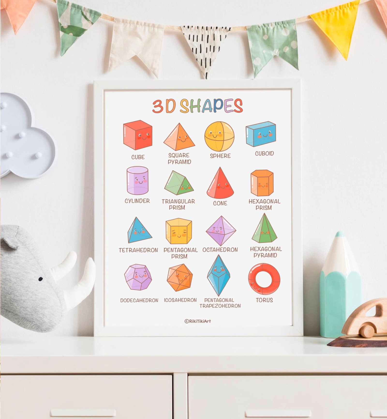 3D Shapes Poster, Montessori Classroom Art (Digital Download) - Image 4