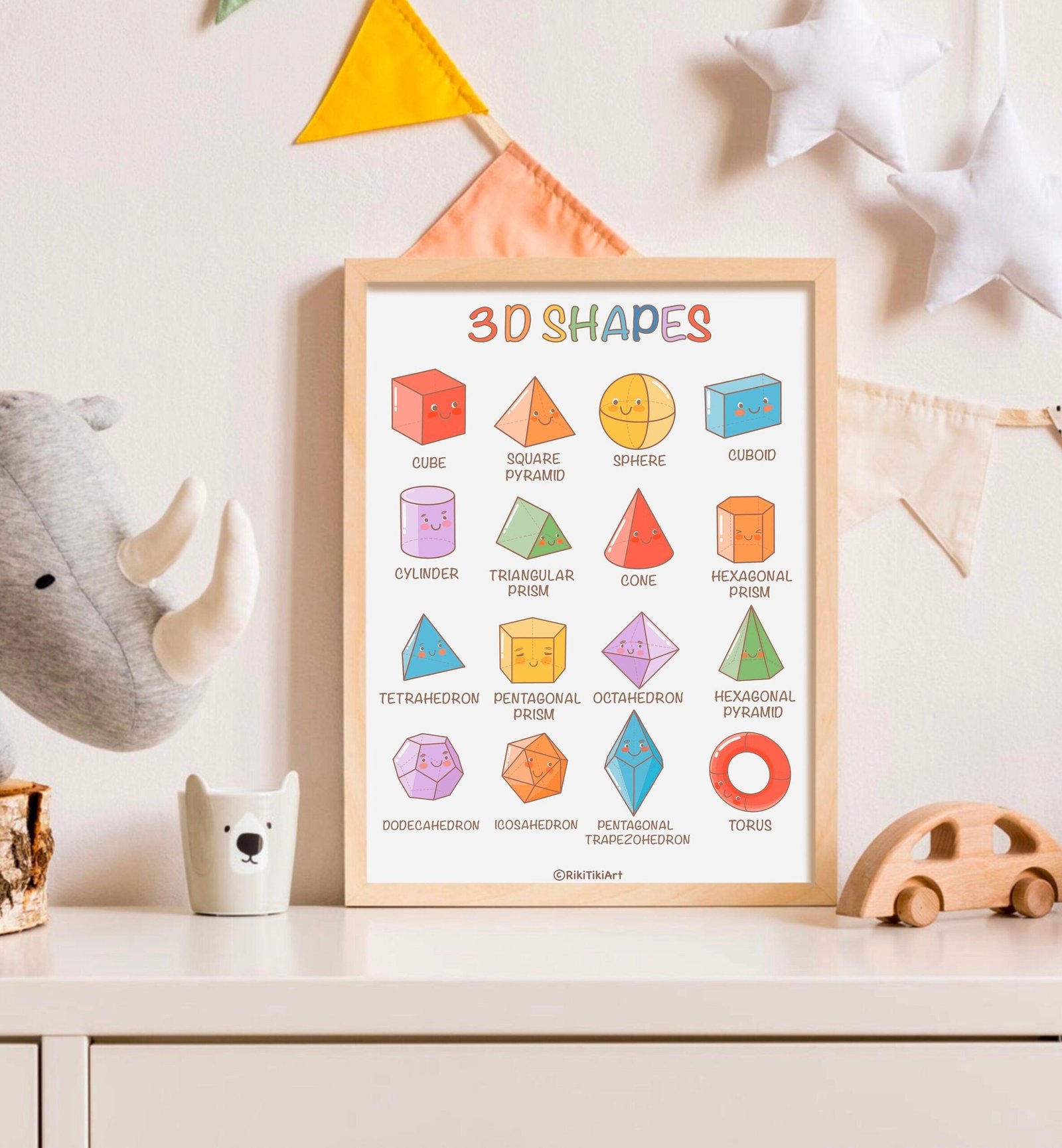 3D Shapes Poster, Montessori Classroom Art (Digital Download) - Image 2