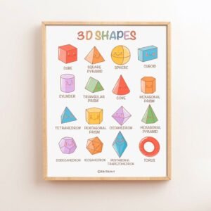 3D Shapes Poster, Montessori Classroom Art (Digital Download)
