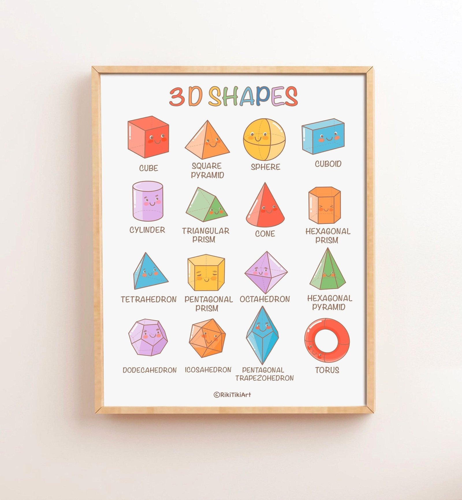 3D Shapes Poster, Montessori Classroom Art (Digital Download)