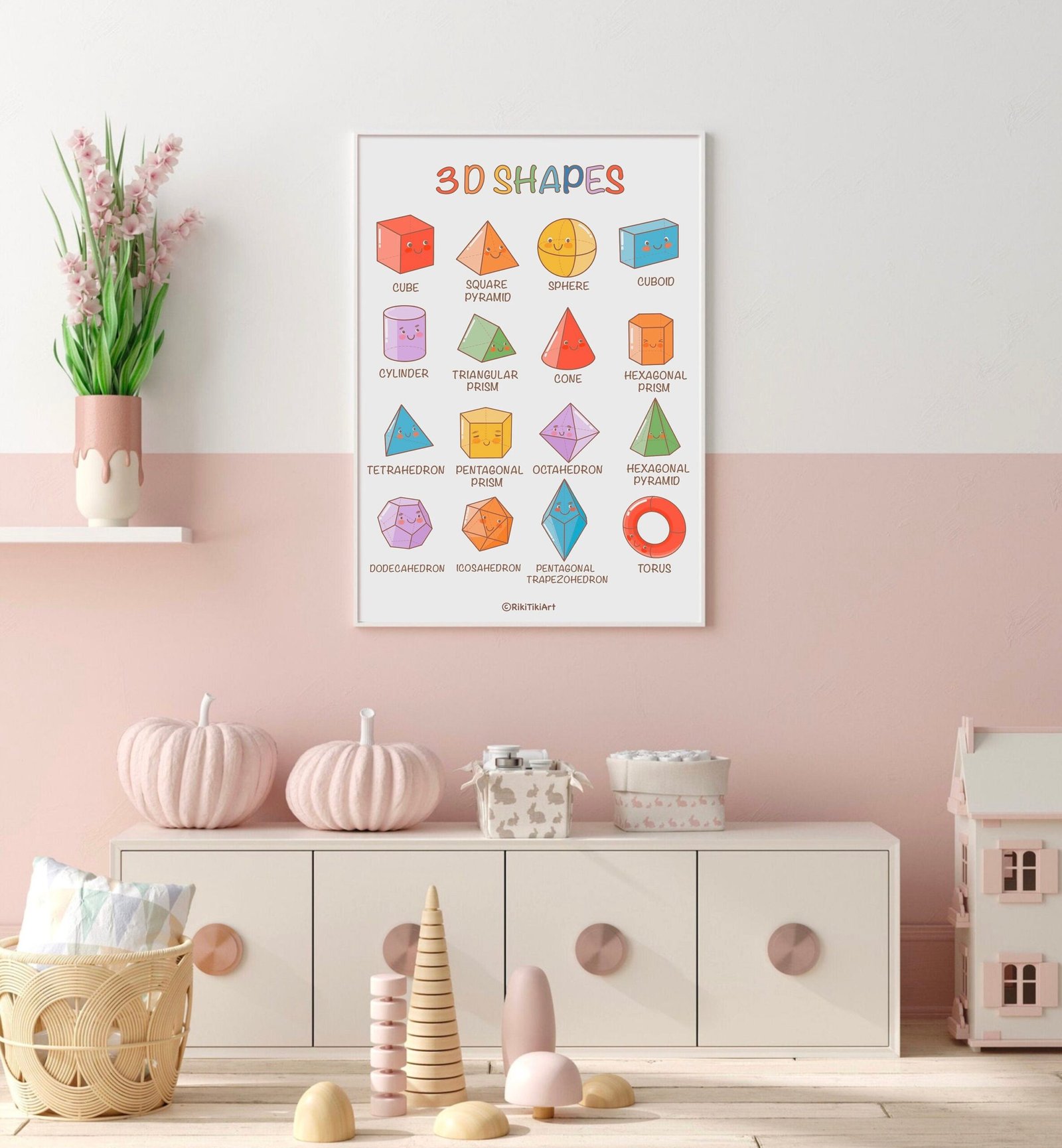 3D Shapes Poster, Montessori Classroom Art (Digital Download) - Image 3