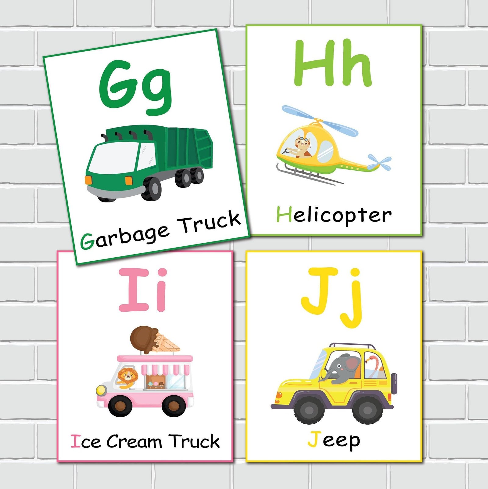 Alphabet Flashcards, Transportation Theme, ABC Printable Flash Cards, Homeschool Curriculum, Preschool Learning. - Image 5