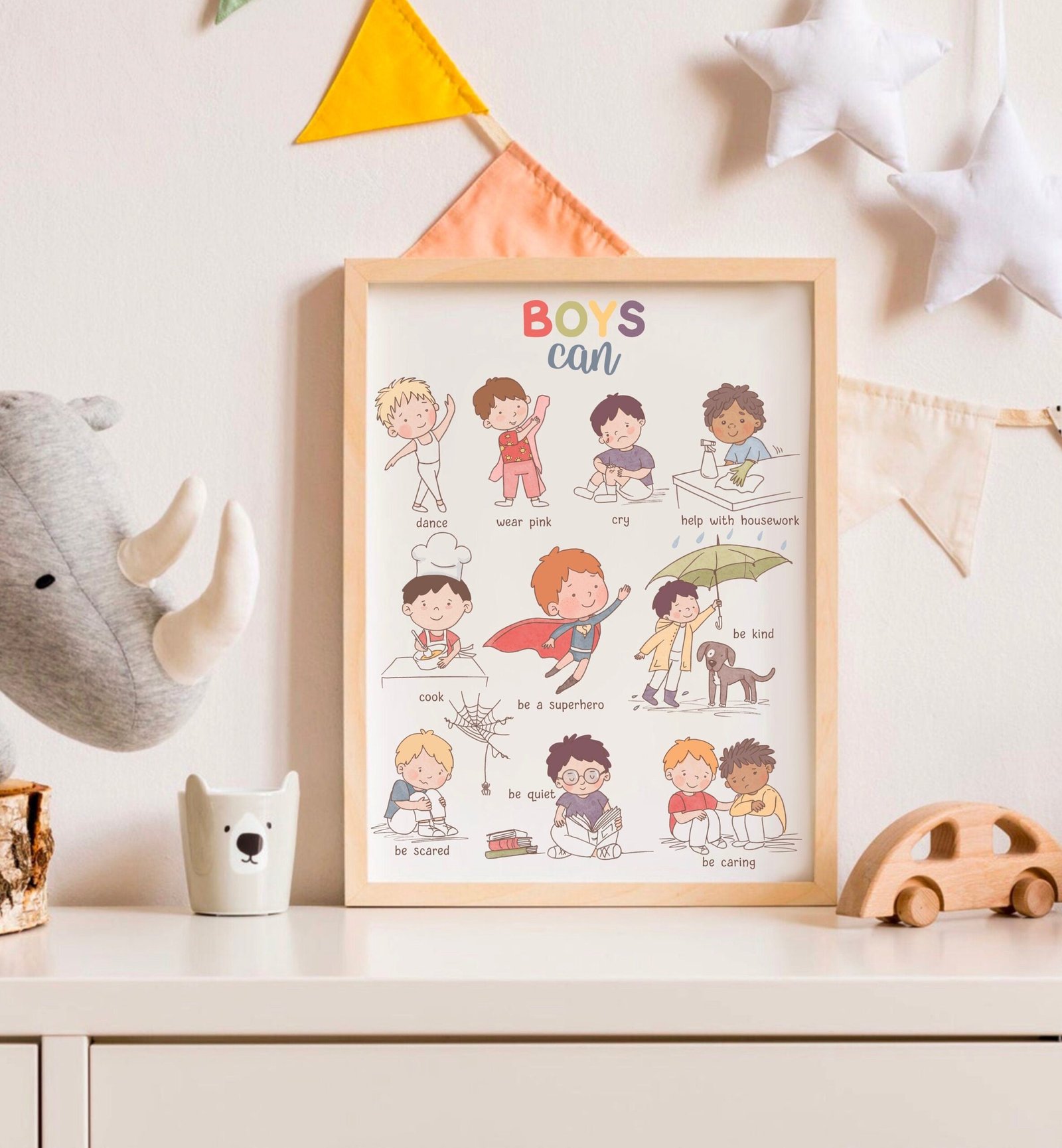 Boys Can Poster School Social Worker Downloadable Prints Calming Wall Art Therapy Office Decor Calming Corner Classroom Inspirational Art - Image 4