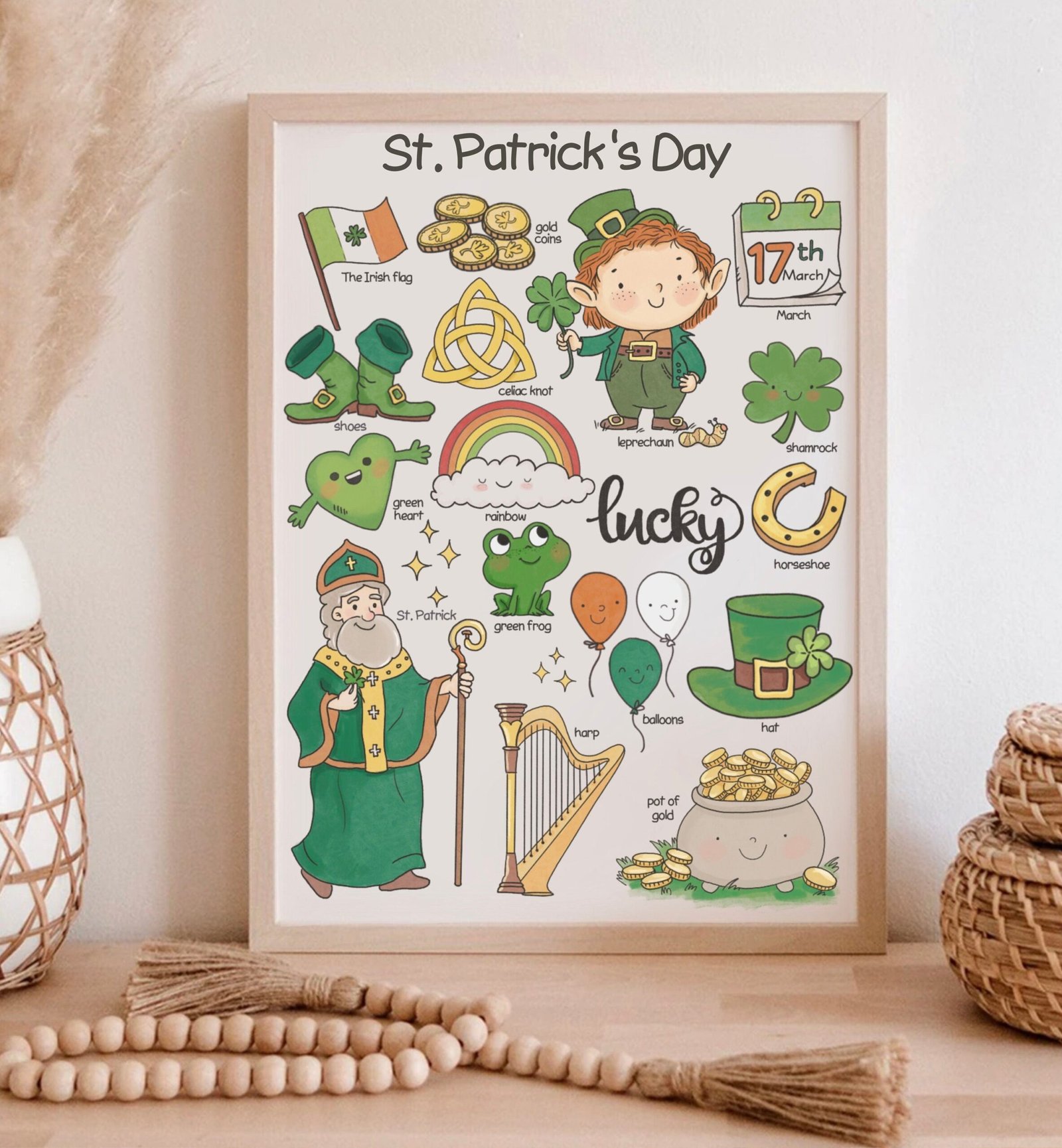 St Patricks Day Poster Homeschool Downloadable Prints Educational Posters for Toddlers Playroom Wall Decor Montessori Printable Wall Art - Image 2