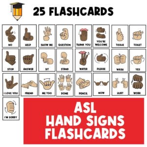 ASL FLASHCARDS | Hand Signs | Sign Language Flashcards | Communication | Flash Cards | ASL | Busy Book | Autism | Hand Signals | Deaf