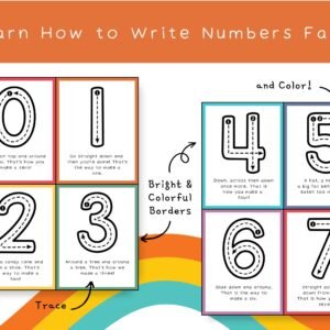 Printable Number Tracing & Coloring Pages: Homeschool Writing Activity (PDF)