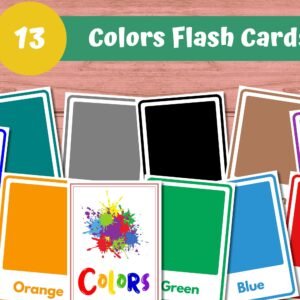 13 Color Cards, Montessori Flashcards, Pre-School Cards, Educational Printable Cards, Color Flashcards For Kids, Instant Download