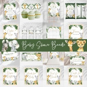 Editable Baby Shower Bundle - Safari - Jungle - Wild One - Printable - Signs - Chip Bag - Cupcake topper - Water Label - Favor Tags