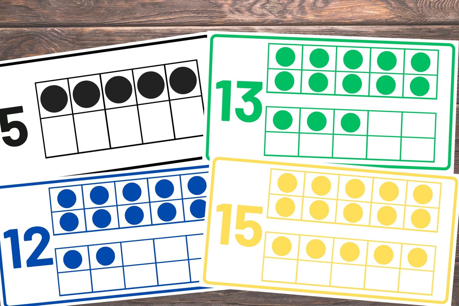 20 Printable Ten Frame Counting Mental Math Flash Cards | Preschool-Second Grade | Educational Learning Activity | Counting 1 to 20 - Image 3