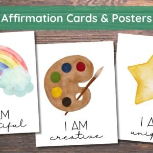 32 Affirmation Cards for Kids, Motivational Cards, Kids Positivity Cards Kids, Montessori Flashcards, Daily Affirmation, Affirmation Posters