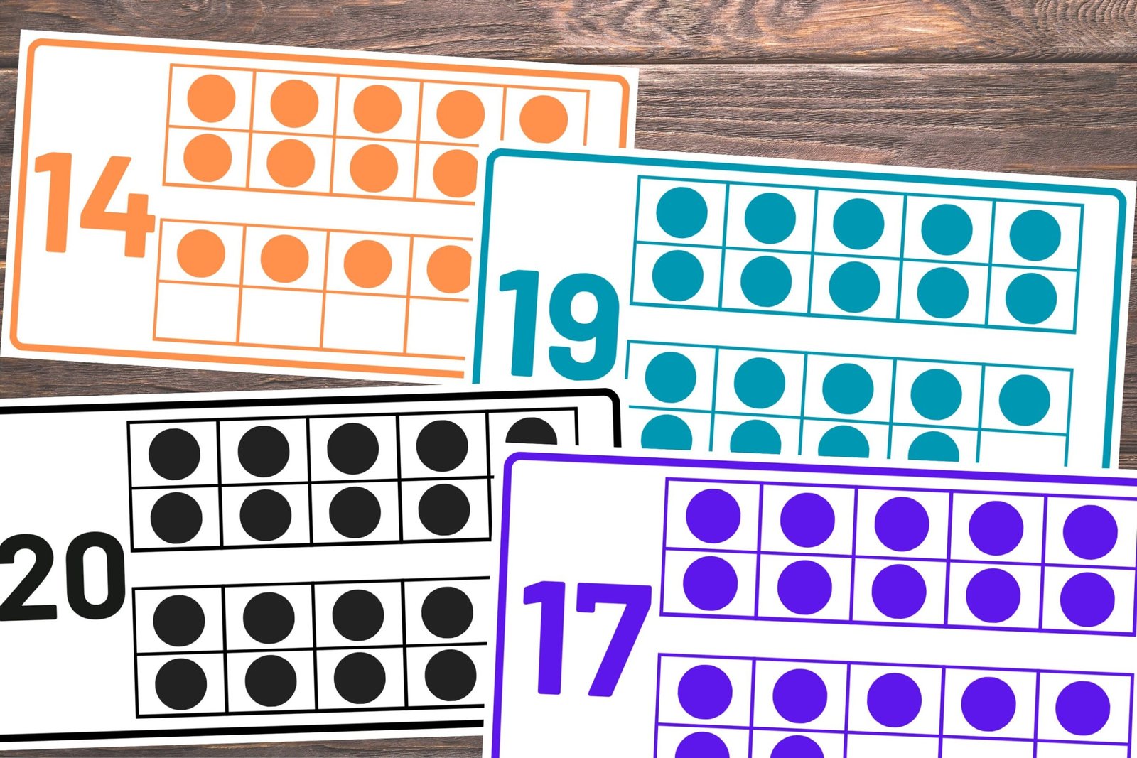 20 Printable Ten Frame Counting Mental Math Flash Cards | Preschool-Second Grade | Educational Learning Activity | Counting 1 to 20 - Image 4