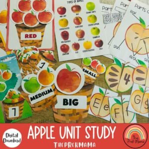 Apple Unit Study, Preschool Curriculum, Preschool Printable, Preschool Learning, Preschool Education, Montessori Materials, Homeschool