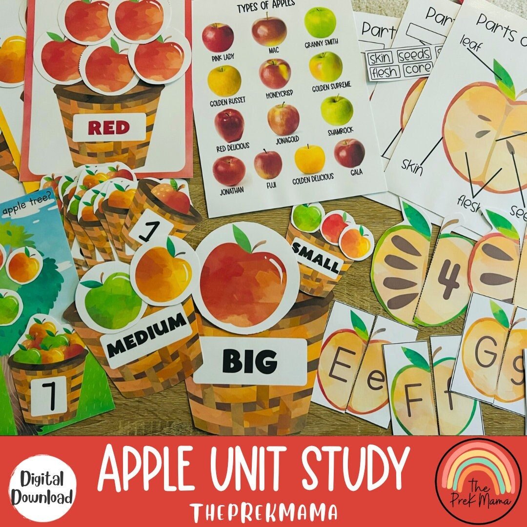 Apple Unit Study, Preschool Curriculum, Preschool Printable, Preschool Learning, Preschool Education, Montessori Materials, Homeschool