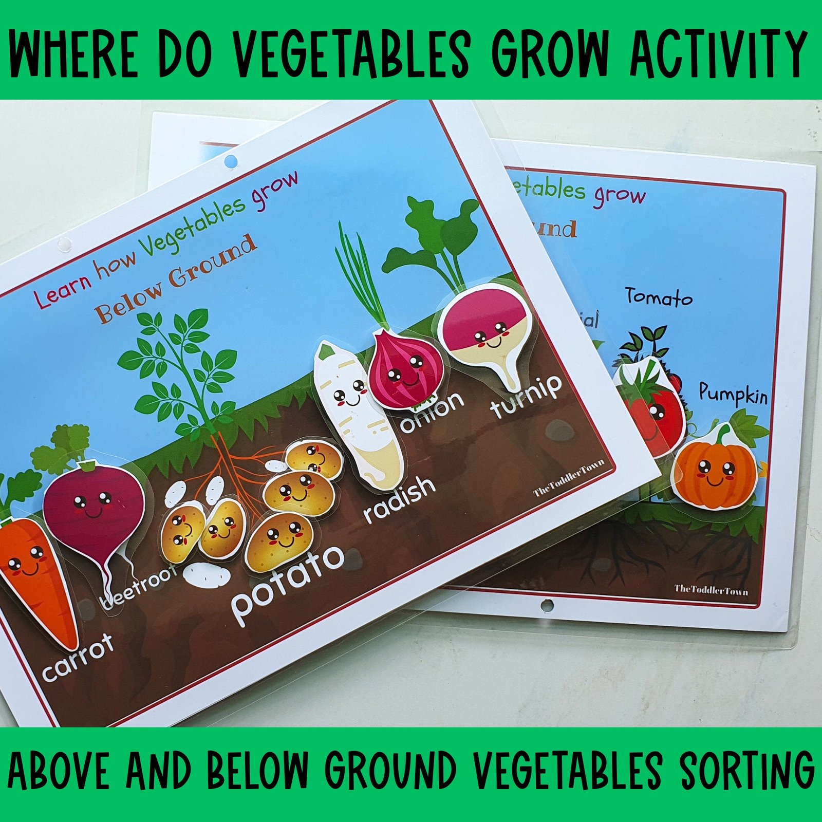 Toddler Busy Book activity, Busy Binder, Preschool curriculum, Plants activity, where do vegetables grow, preschool spring activity