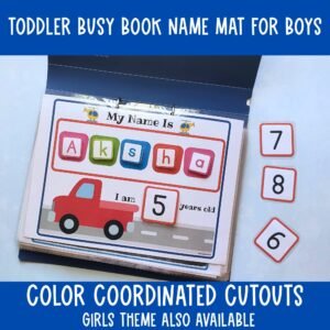 Toddler Busy Book Name Mat, Learn to Spell Name for preschooler,Custom Name Builder,I Can Spell My Name Puzzle,learning binder