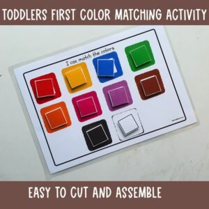 Busy Binder Activity,Color Matching, Color Activity, Learning Colors, Toddler Activity, Preschool worksheets, Homeschool Curriculum