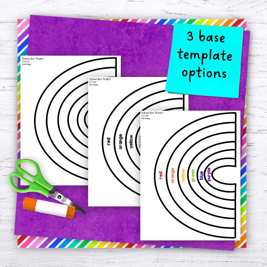 Rainbow Torn Paper Craft, Kids Printable Craft Template, Spring, Weather Craft, Homeschool, Teachers Resources, Instant PDF Download - Image 4